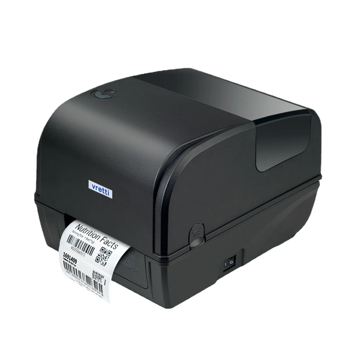 Industrial-grade 4-inch thermal transfer label printer has optional wireless connection. loading=lazy