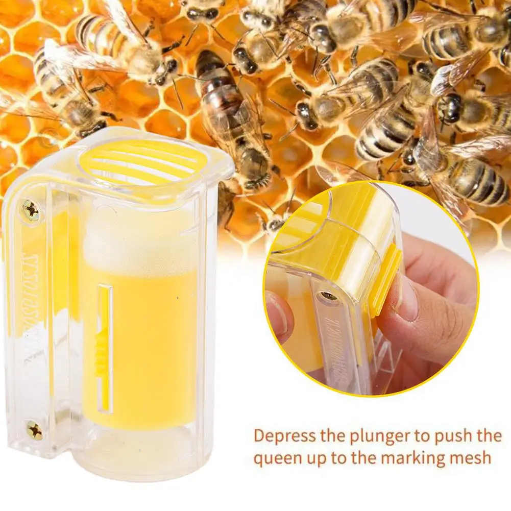 

Bee Queen Marking Catcher Plastic One Handed Marker Tool Plunger Beekeeper Garden Beekeeper Queen Catcher Bee Plush Bottle I6K5