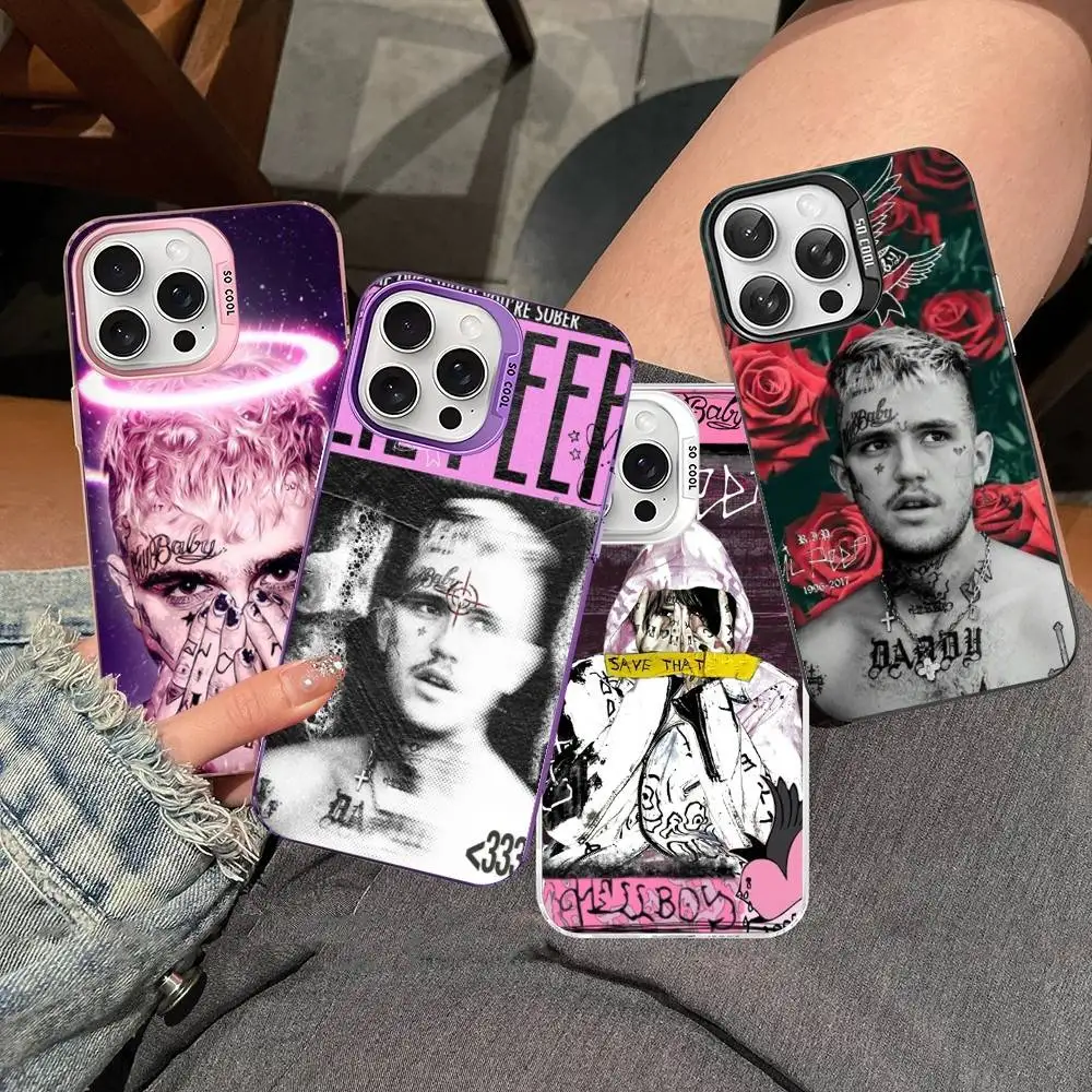 Фото Чехол для телефона Emo Rapper Lil Peep для iPhone 17 16 15 14 11 12 13 Pro Max Plus Pro, цветной, серебристый №4