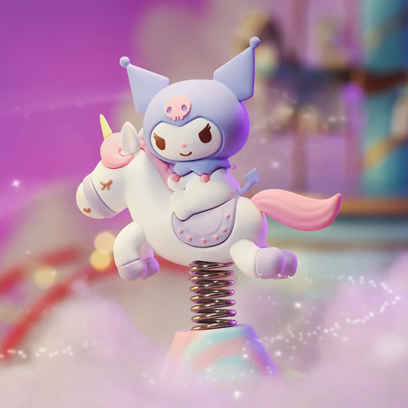 

Sanrio Hellokitty Blind Box Carousel Series Handmade Kuromi Ear Dog Melody Jade Gui Dog MINISO Decorative Gift