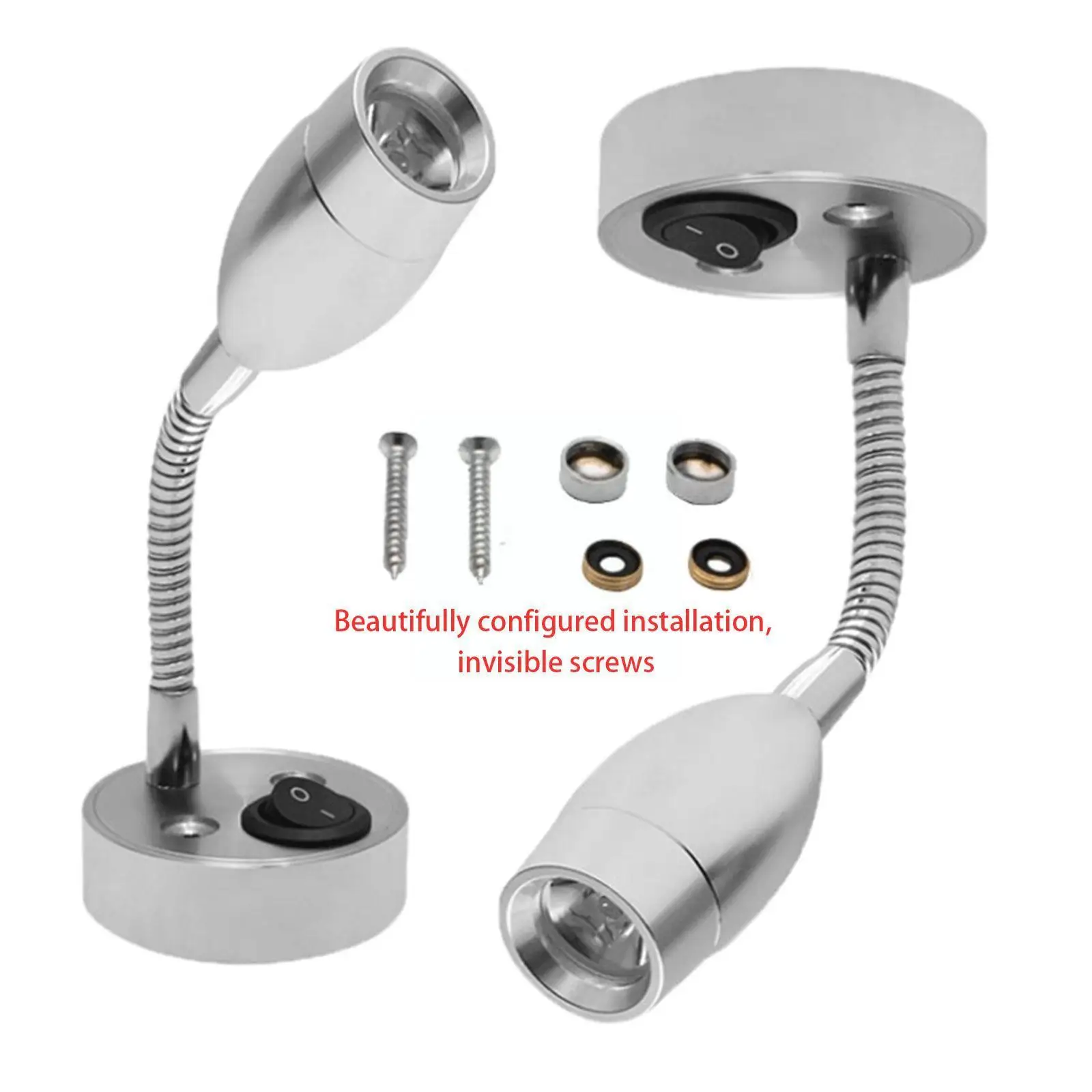 

24V/12V RV Lighting LED Warm Spot Light Car Interior Yacht Led Reading Lamp Switch RV Camper Lighting For Van Caravan VAN B C8V1