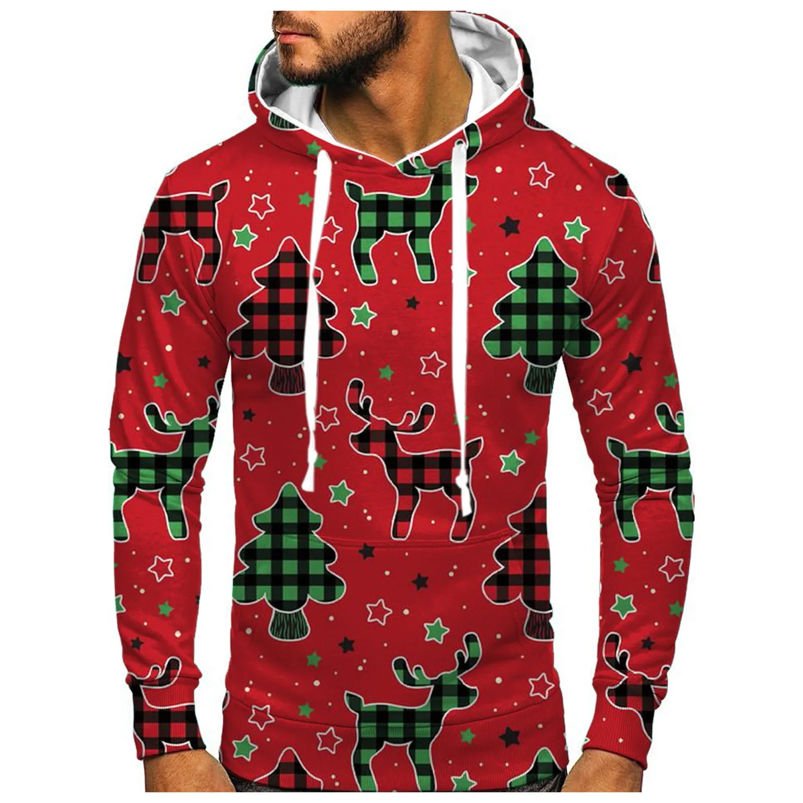 

Boy Sweatshirt Hooded Printing Casual Pullover Tops Men Pants Men Sweatpants Set