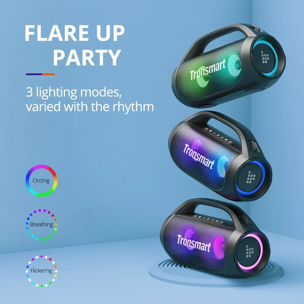 Фото Портативная колонка Tronsmart Bang SE с мощным звуком, Bluetooth 5.3, удобной ручкой, 24-часовым временем работы, для вечеринок и кемпинга №5