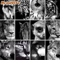 ruopoty diy painting by numbers tiger animal painting modern pictures coloring paint by numbers home decor for living room