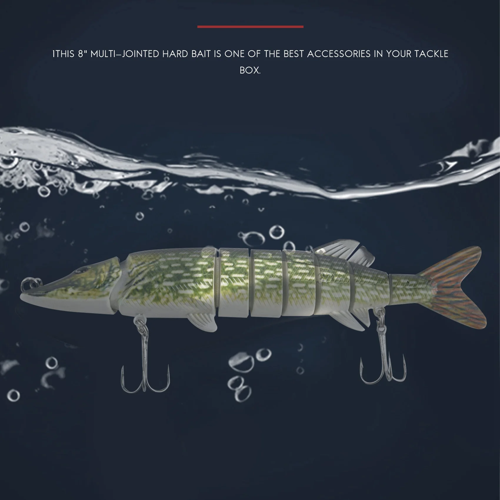 20 см 40 г реалистичная многошарнирная 8-сегментная приманка для щуки мускуса