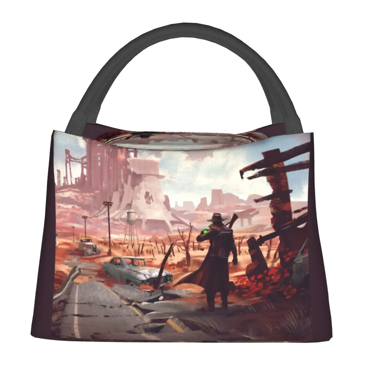 

Fallout 4 The Wasteland Lunch Bag Leisure Lunch Box For Unisex Outdoor Picnic Portable Cooler Bag Oxford Print Tote Food Bags