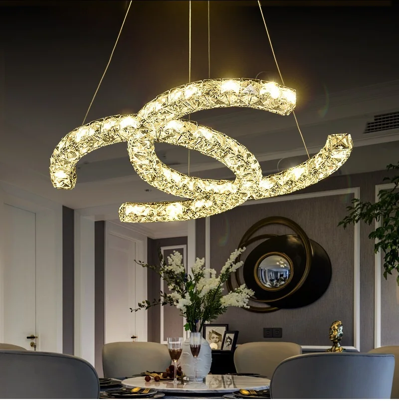 

Художественная роскошная хрустальная светодиодная люстра K9 для гостиной, столовой, спальни, кабинета, подвесные светильники, коммерческое ...