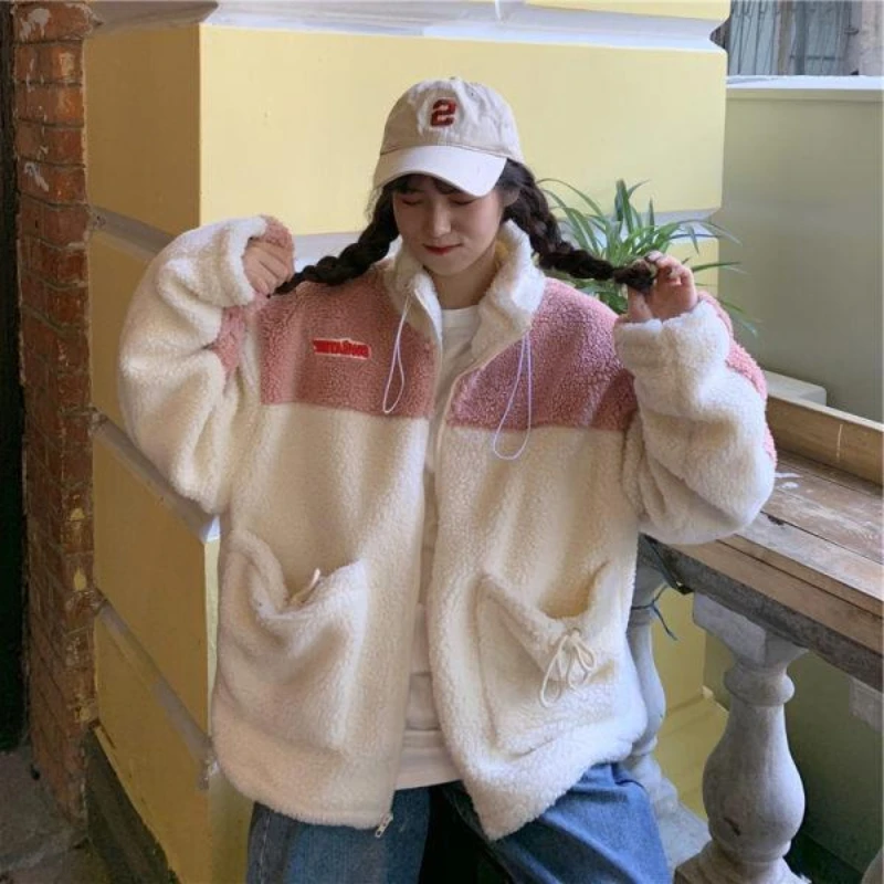 Женское повседневное пальто из имитации овечьей шерсти