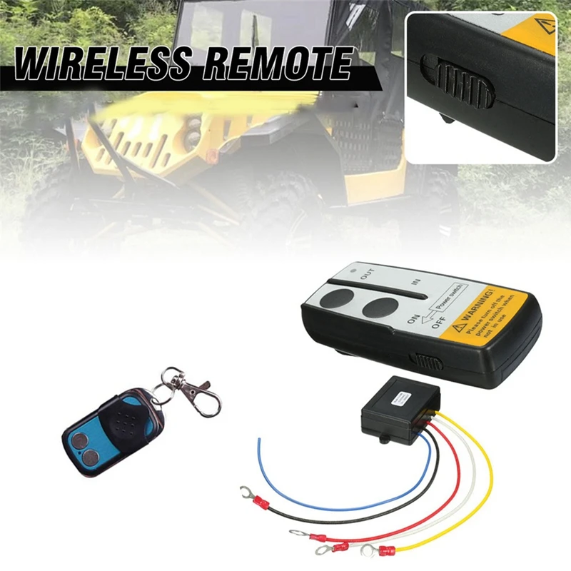 

12V 50Ft Car Wireless Winch Electric Remote Control Switch With Manual Transmitter Set For Truck ATV SUV Vehicle Trailer