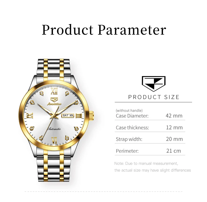 JSDUN 8980 полностью автоматические мужские часы с двойным календарем ремешок из