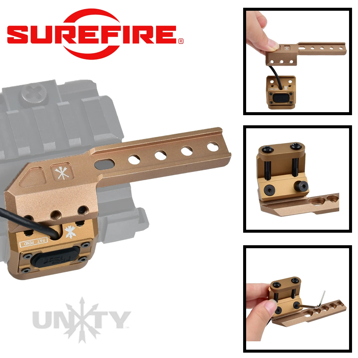 Фото Фонарь Surefire M600 M300 UNITY с двойным переключателем, тактический светодиодный прожектор для охоты, тактический фонарь для винтовки AR15, фонарь для страйкбола. №5