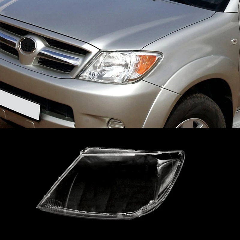 

Крышка для автомобильной фары для Toyota Hilux Vigo 2005-2008, прозрачная крышка абажура, аксессуары для передней фары, Левая крышка