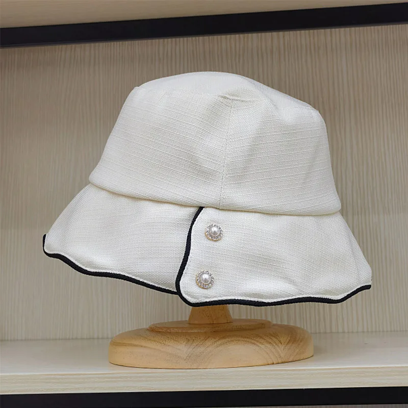 

UPF 50+ Women's Ariel Reversible Pool Hat - Sun Protective Ladies Summer Sun Hat with Pearls Button