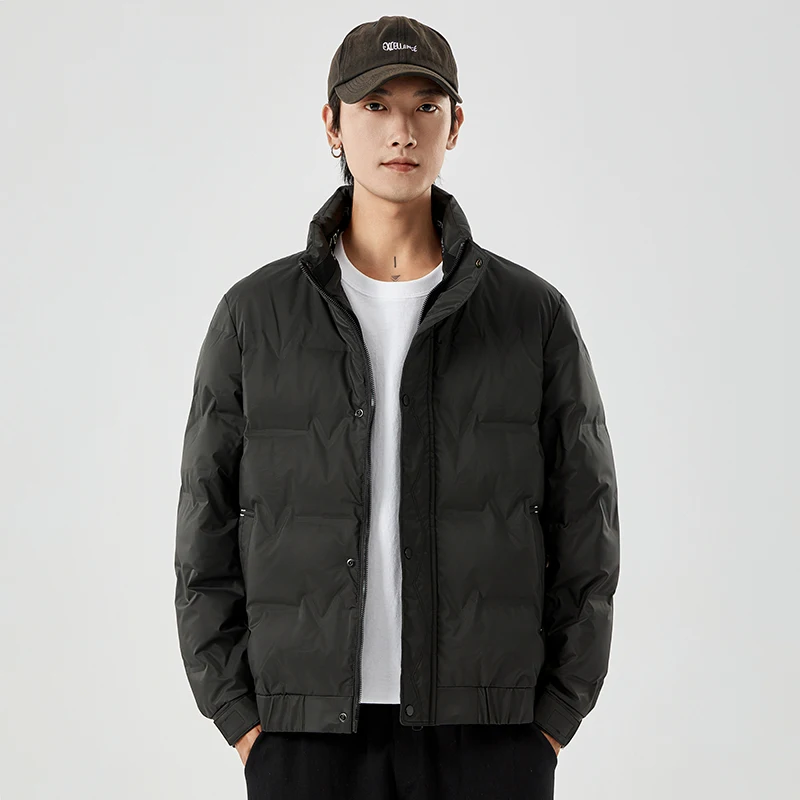 Негабаритный Пуховик С Воротником-стойкой Повседневный Хлопковый Кардиган