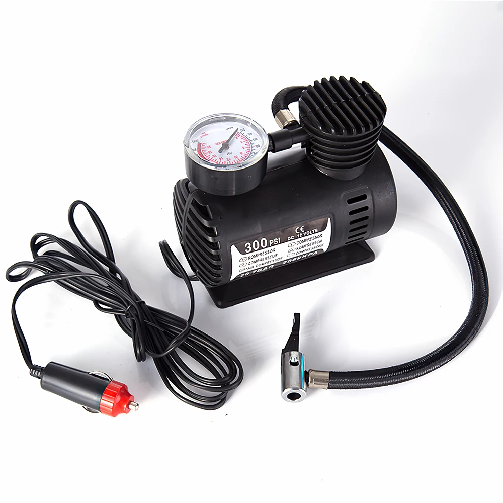

12V 300PSI Electric Air Pump Portable Mini Car Tire Inflator Compressor Bike Pump for Car Motorcycle Bicycle Cycling Accessories