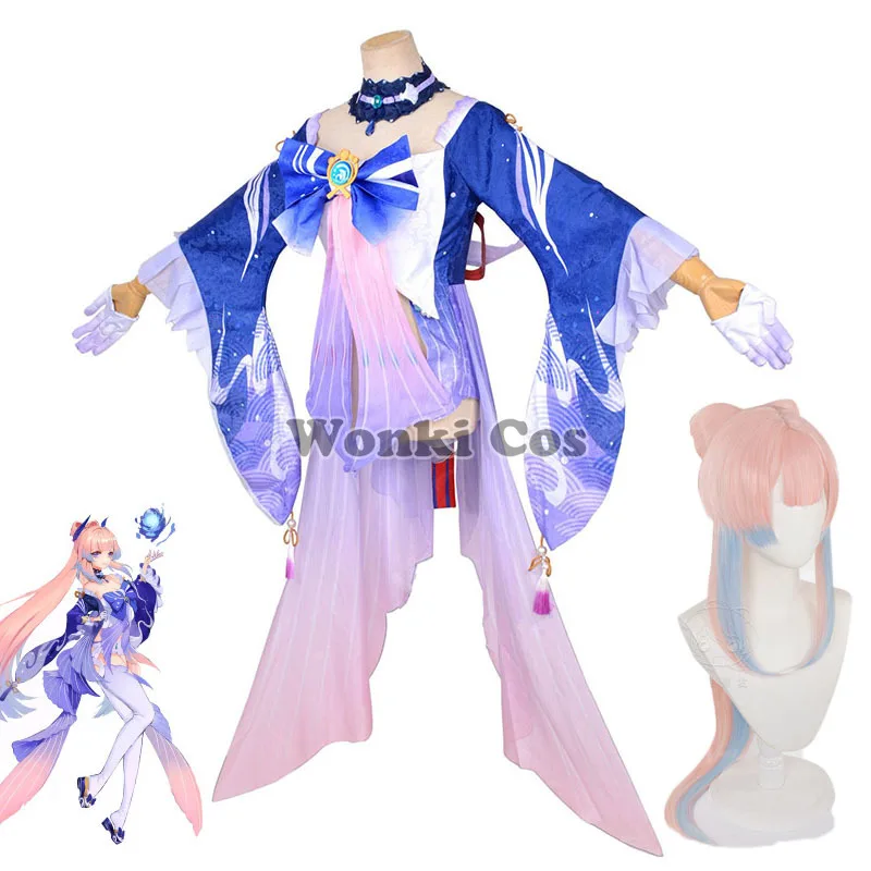 

Парик для косплея по мотивам игры «Genshin Impact Sangonomiya Kokomi»