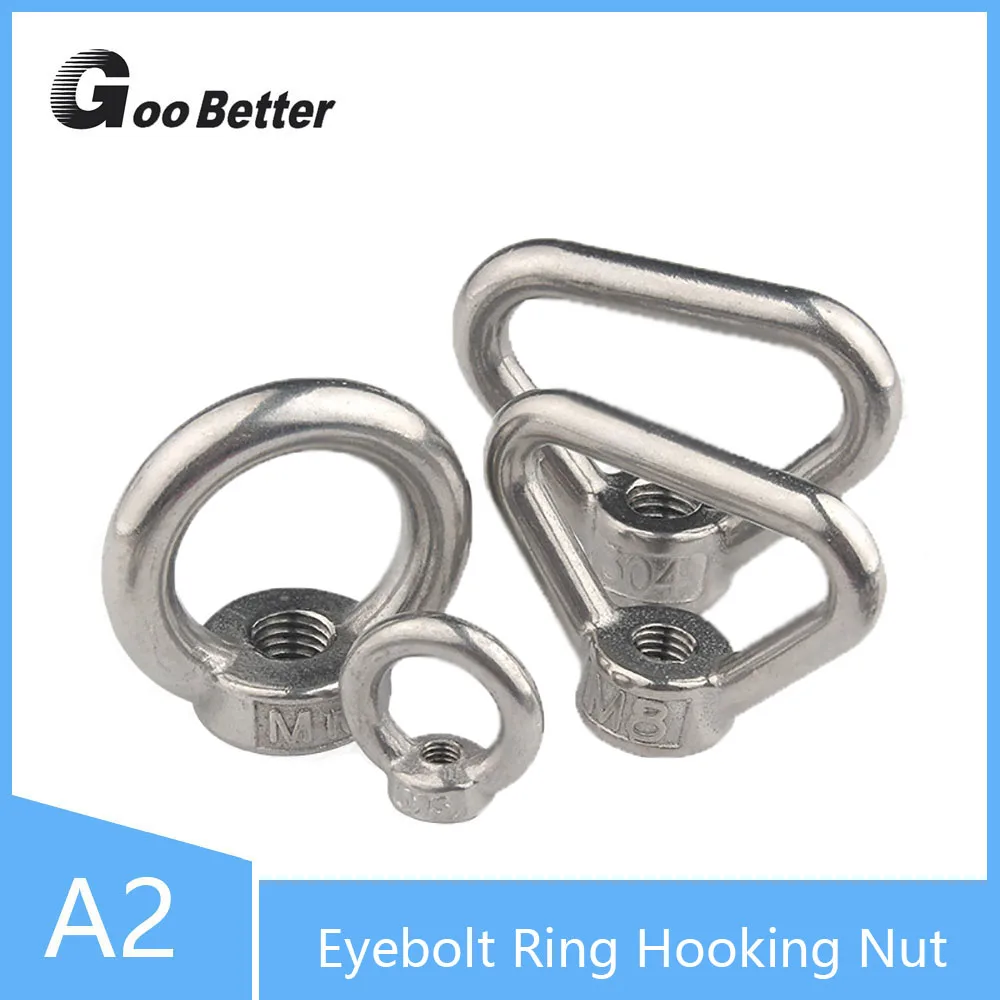 

1Pcs M3 M4 M5 M6 M8 M10 M12 M14 M16 M18 M20 Ring Eyebolt Ring Hooking Nut A2 304 Stainless Steel Lifting Eye Nut