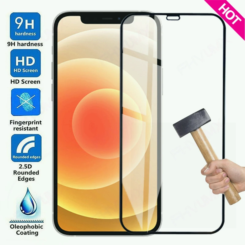 

9D Full Protection Glass For Apple iPhone 12 13 14 mini 11 Pro Max X XS XR Screen Protector Film For iphone 7 8 6 6S Plus Glass