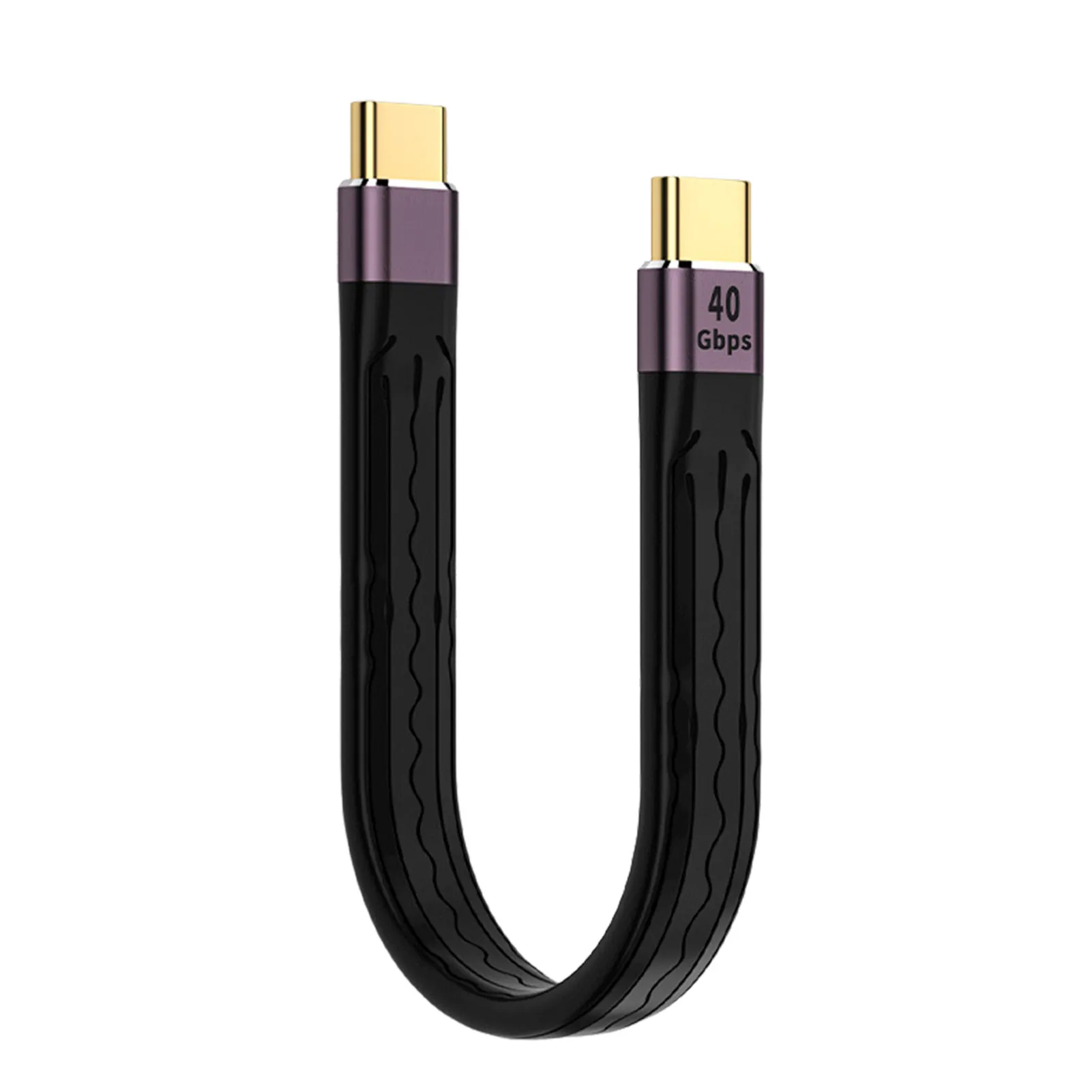 

Short USB C Flat Cable 100W/20V 40Gbps Data Transfer PD Fast Charging 3.1 Gen 2 USB C To USB C Cable FPC Design 4K Video For