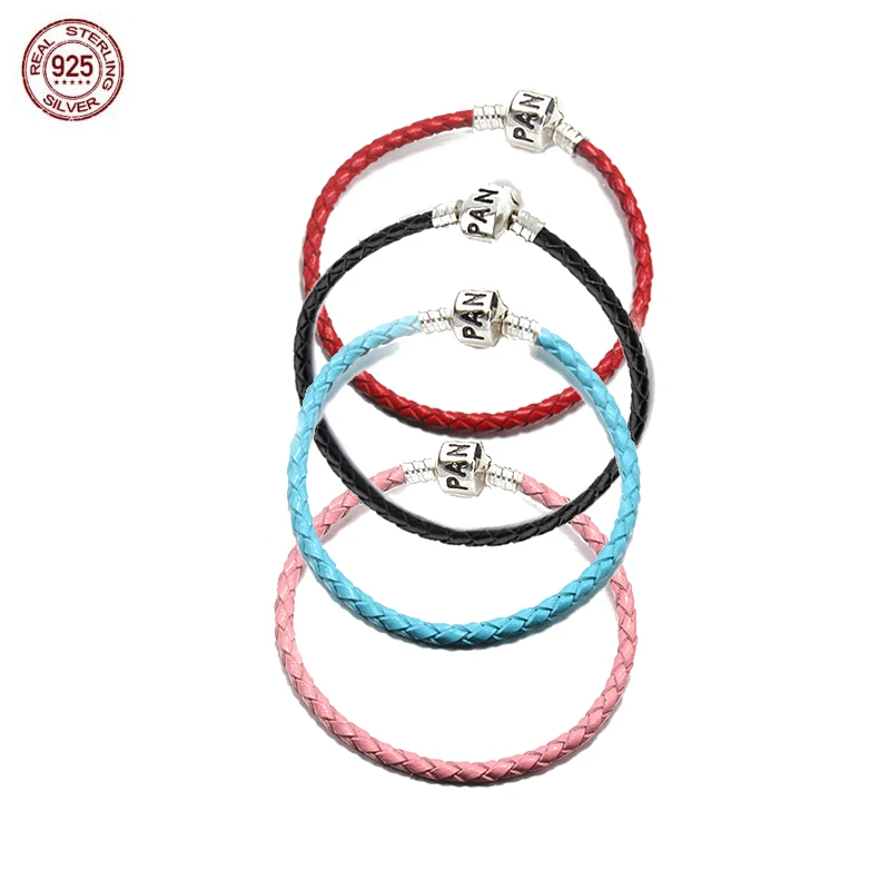 

Браслет Pandora из серебра 925 пробы с надписью «кожаный шнур»