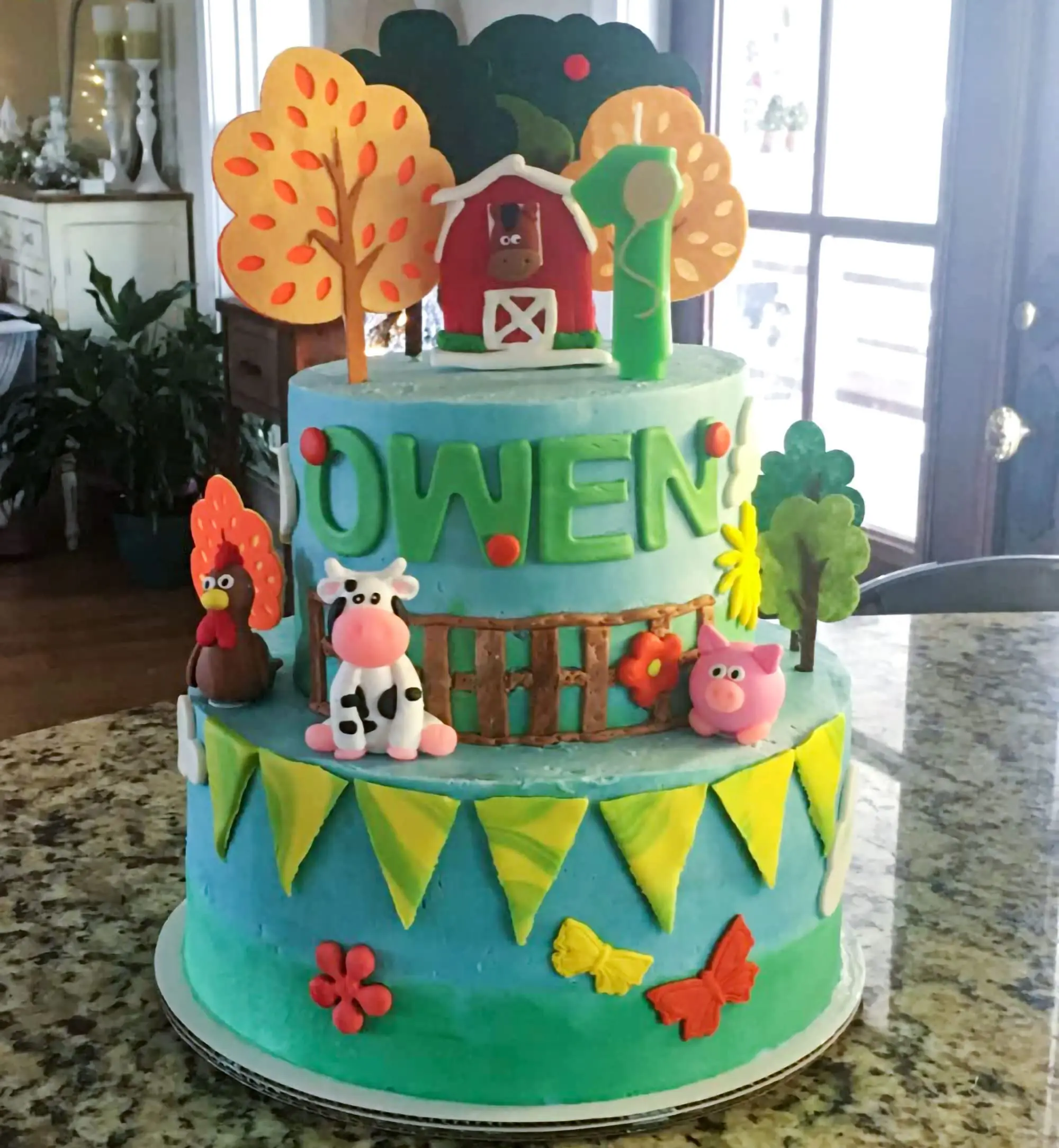 

Farm Animal Cake Decoration Chicken Pink Pig Horse Cow Children Birthday Cupcake Toppers Baby Shower Barn Theme Party Supplies