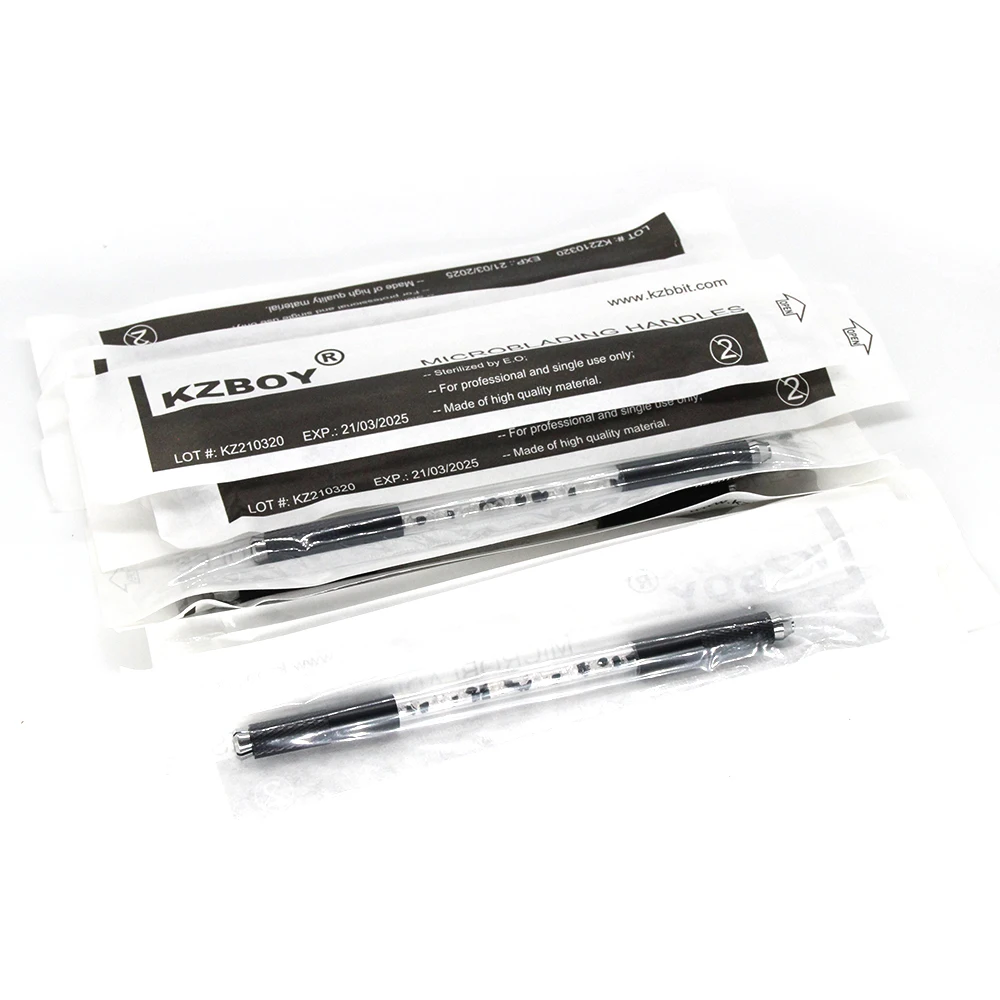 

10PCS Permanent Makeup Srystal Microblading Handle With Black Ends For Eyebrow Tattoo Tool