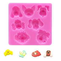 dog head silicone rubber flexible food safe mould clay resin ceramics candy fondant candy chocolate soap mould