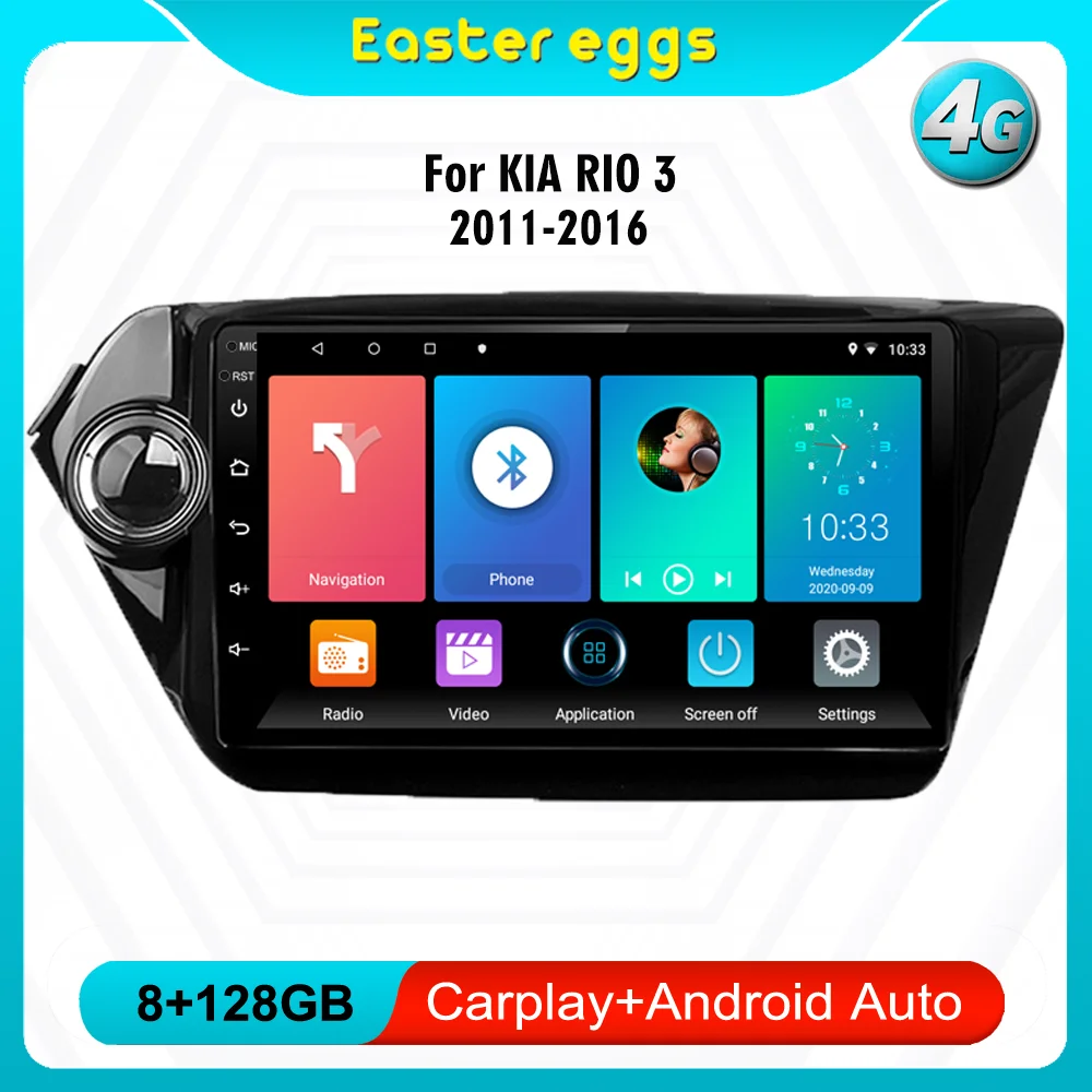 

For KIA RIO 3 2011-2016 4G Carplay 2 Din 9" Car Multimedia Player Android Car Radio Stereo GPS Navigation autoradio head unit BT