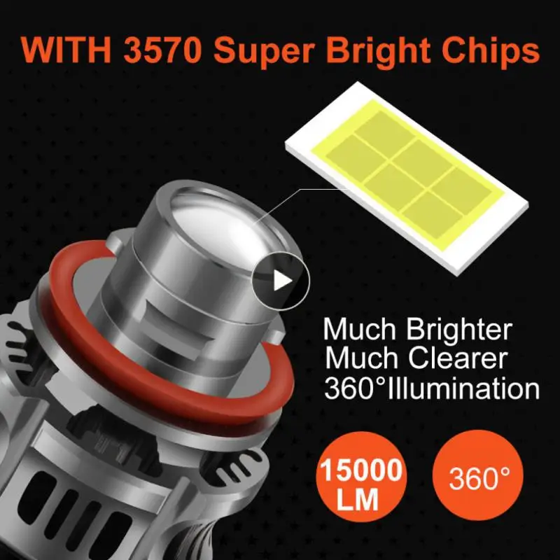 

H8/h11 Car Led Headlight Waterproof 360 Degree Illumination Fog Light Bulb High Brightness Car Accessories Led Car Light