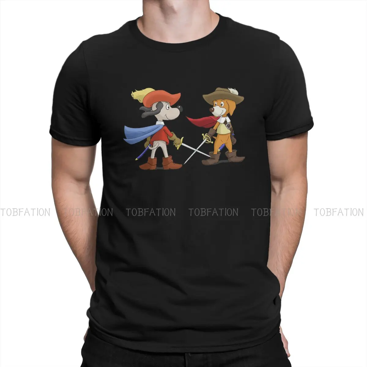 

Two Dog Round Collar TShirt Dogtanian And The Three Muskehounds Pure Cotton Original T Shirt Men Tops New Design Big Sale