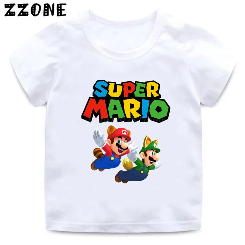 

2020 New Summer Baby Boys T shirt Super Bros Game Print Kids T-Shirts Funny Cartoon Children Girls Clothes two piece