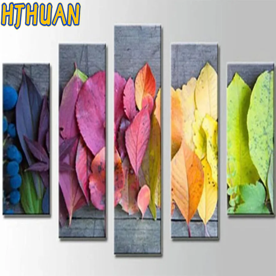 

5pcs Diamond Embroidery,Full,Diamond Painting Abstract color leavesDIY,diamond Mosaic,3d,Cross Stitch,Home Decoration painting