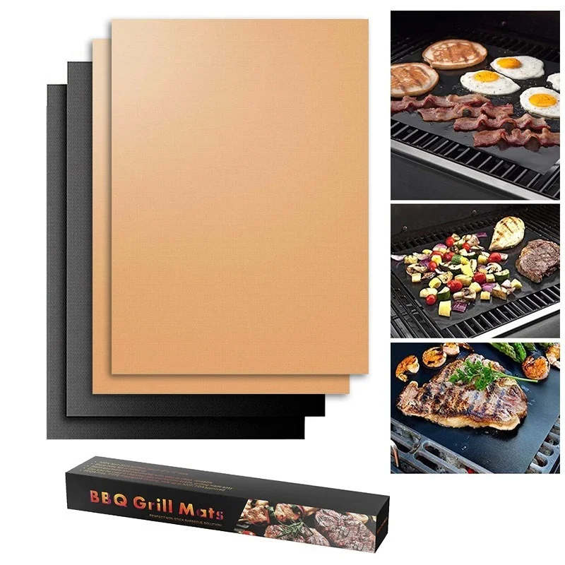 

33X40CM Reusable BBQ Grill Mat Non-stick Teflon Mat Baking Liner Portable Outdoor Kitchen Tools
