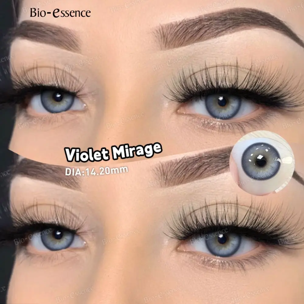 Bio-essence 1 пара модных макияжа Красота Синие контактные линзы Серия KOI Фиолетовые
