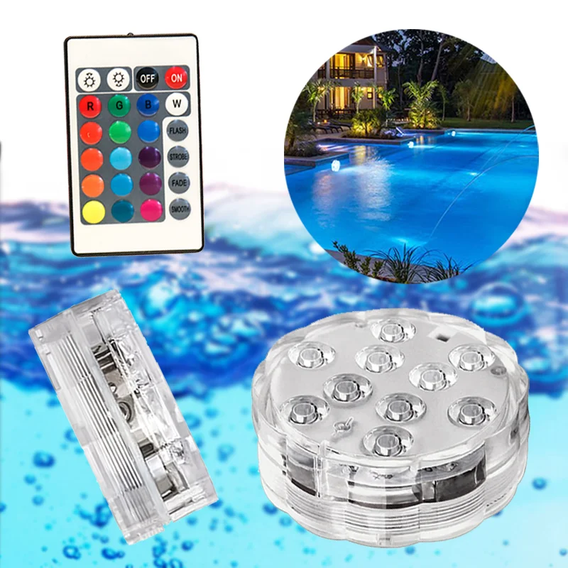 

Фонари для дайвинга с дистанционным управлением, цветные Меняющие цвет, беспроводное освещение для бассейна с дистанционным управлением, Подводные водонепроницаемые светильники