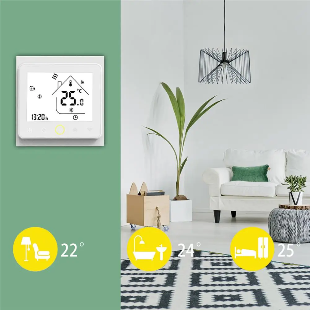 

Smart Thermostat WiFi Temperature Controller for Water/Electric Floor Heating Water/Gas Boiler Works Household Supply