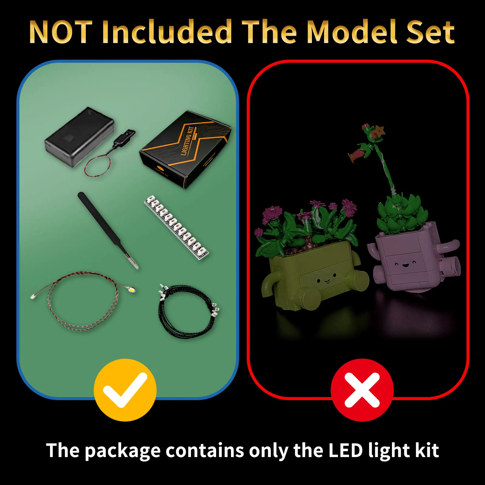 Фото Комплект светодиодного освещения LYBMTWF, совместимый с Lego 11506 Rocking Plants (модельные блоки в комплект не входят) №5