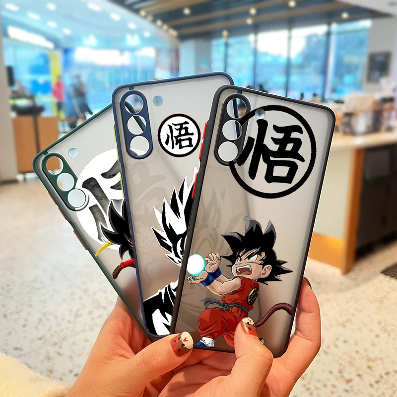 

Dragon Ball Goku Art For Samsung Galaxy S22 S21 S20 FE Ultra S10 S9 S8 Plus A52 5G Frosted Translucent Soft Phone Case