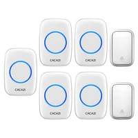 cacazi wireless doorbell self powered waterproof 150m remote no battery required 2 button 5 receiver intelligent ringbell 220v