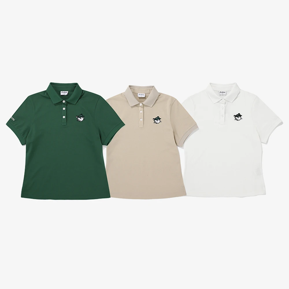 2023 Golf Golf Polo shirt women Beaded Mesh Cotton Breathable Tiger Hat Embroidery Short sleeve Polo T-shirt