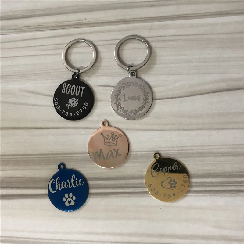 

Personalized Dog Cat Pet ID Tags Engraved Cat Puppy Pet ID Name Number Address Collar Tag Pendant Pet Accessories