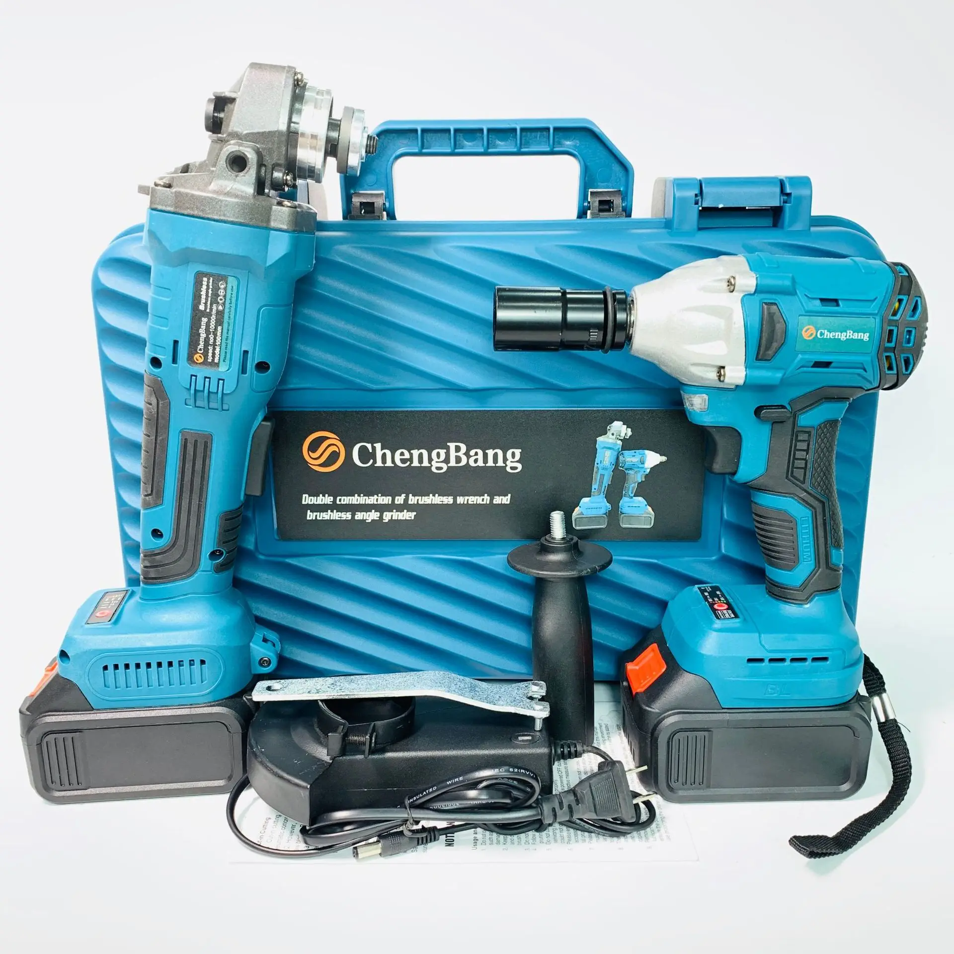 

Литиевый электрический бесщеточный комбинированный инструмент, 2 комплекта (Угловая шлифовальная машина + гаечный ключ 01), аккумулятор makita