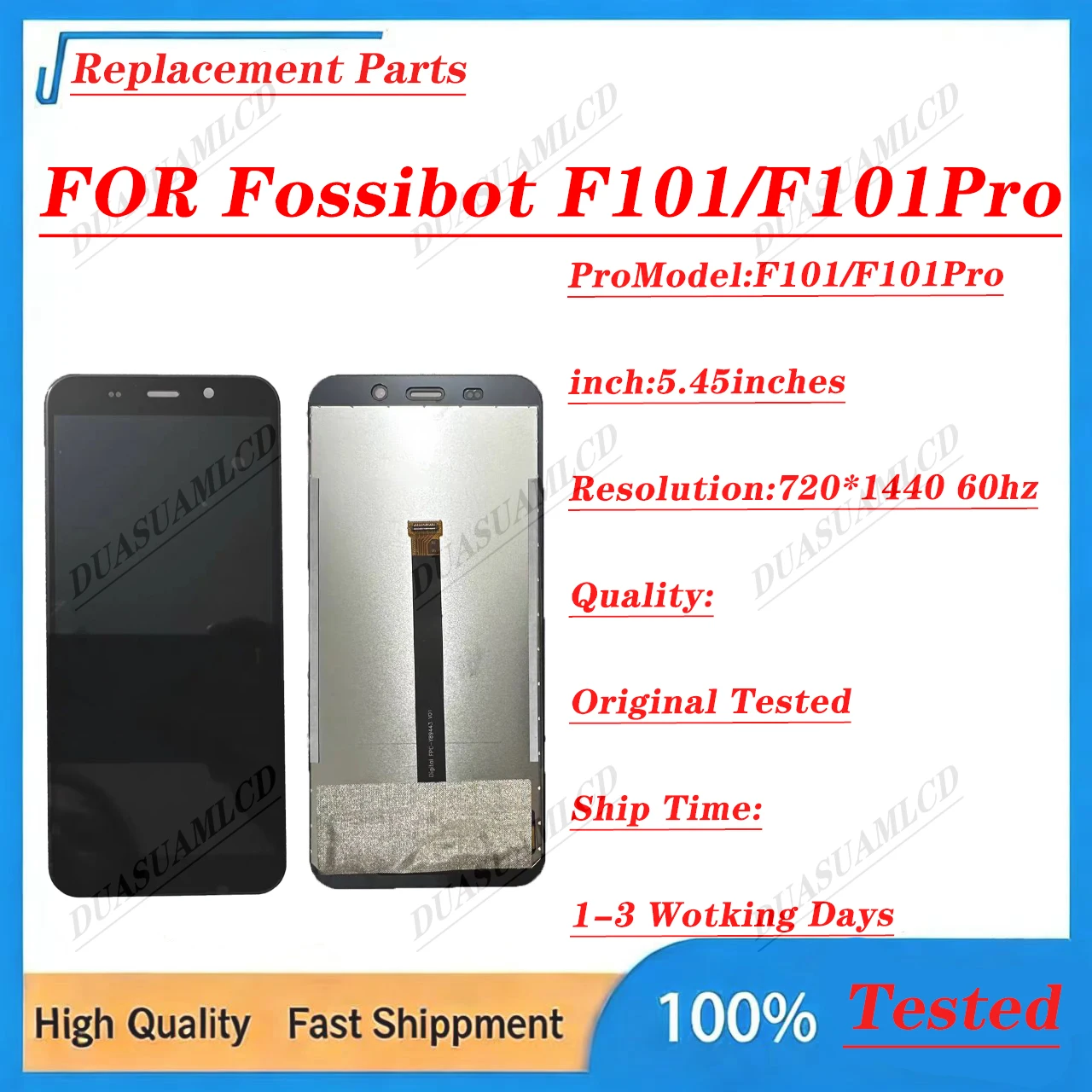 Фото Дисплейный модуль с тачскрином для Fossibot F101, F101 Pro, F112, F112 Pro: Запасные части, HD+ IPS экран №2