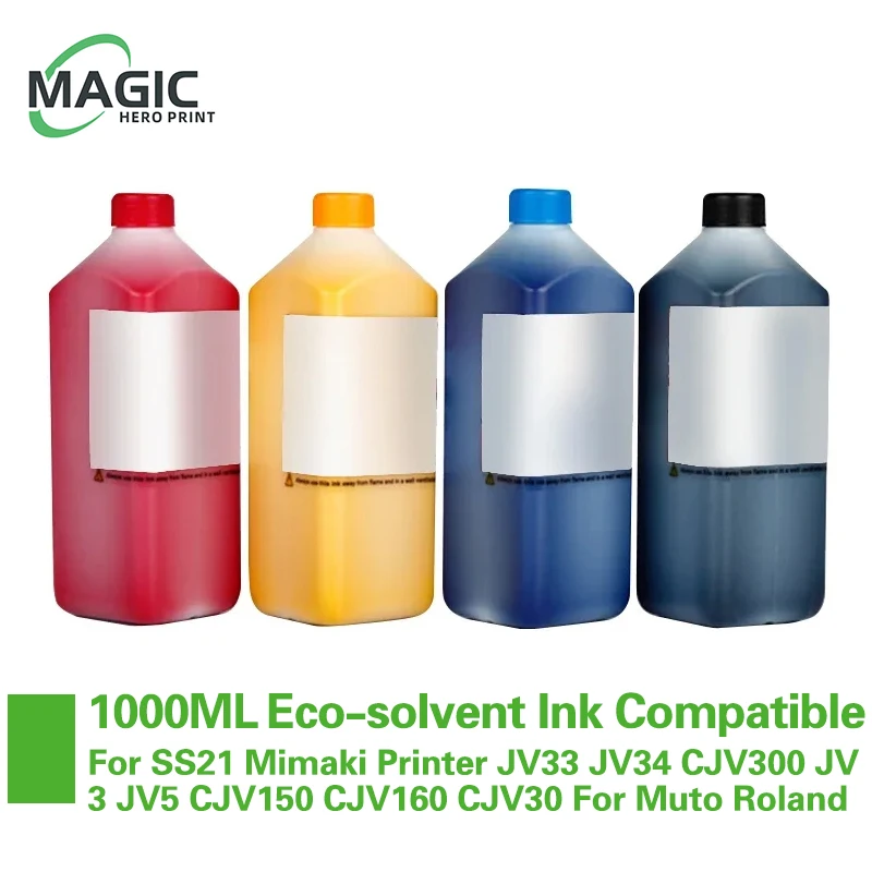 

NEW 1000ML Eco-solvent Ink Compatible For SS21 Mimaki Printer JV33 JV34 CJV300 JV3 JV5 CJV150 CJV160 CJV30 For Muto Roland