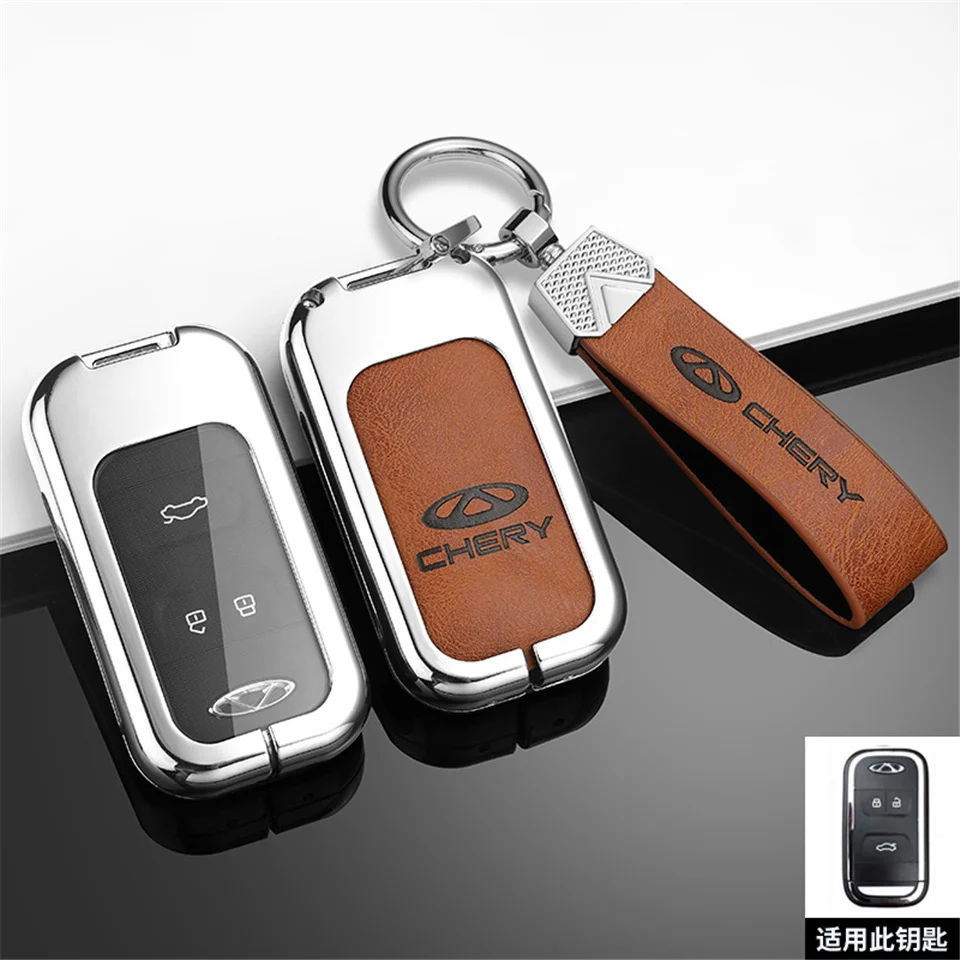 

Zinc Alloy Car Smart Remote Fob Key Case Full Cover Protect Holder Shell For Chery Tiggo 8 7 5X 2019 2020 Keychain Accessories