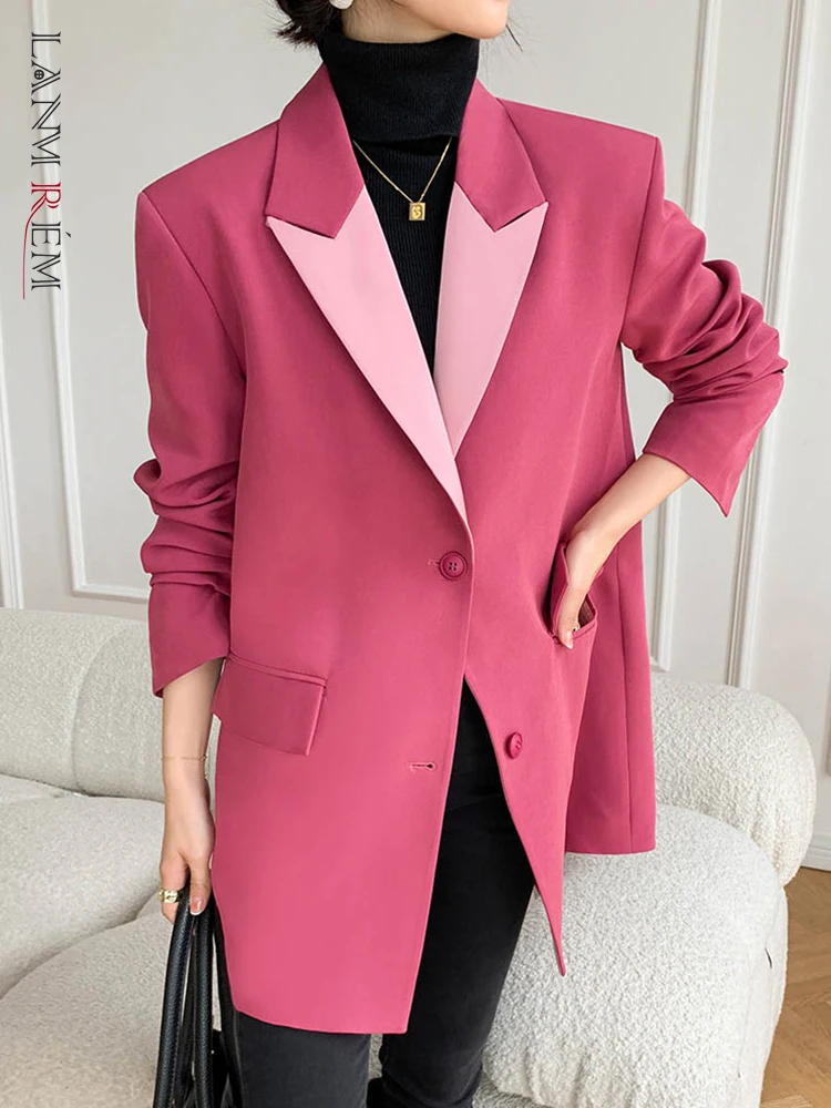 

Женский блейзер LANMREM, повседневный Однобортный блейзер с длинными рукавами, весна 2023, новинка, 2YA608