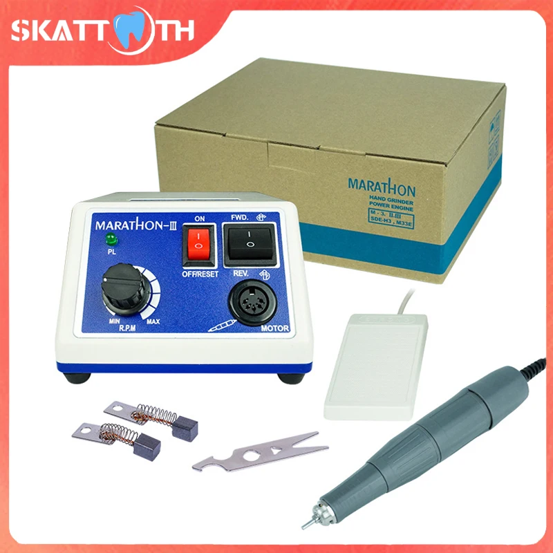 Фото Микромотор для полировки зубов Marathon N3, 35000 об/мин, с ручкой H37L1, для клиник и зуботехнических лабораторий, шлифовальный инструмент, маникюрный фрезер №1