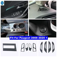 shift gear ligths control panel door speaker air ac cover trim for peugeot 2008 2020 2022 carbon fiber interior accessories