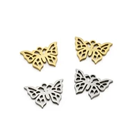 5pcs stainless steel gold plated butterfly charms withinsect pendants for diy earrings necklace jewelry making