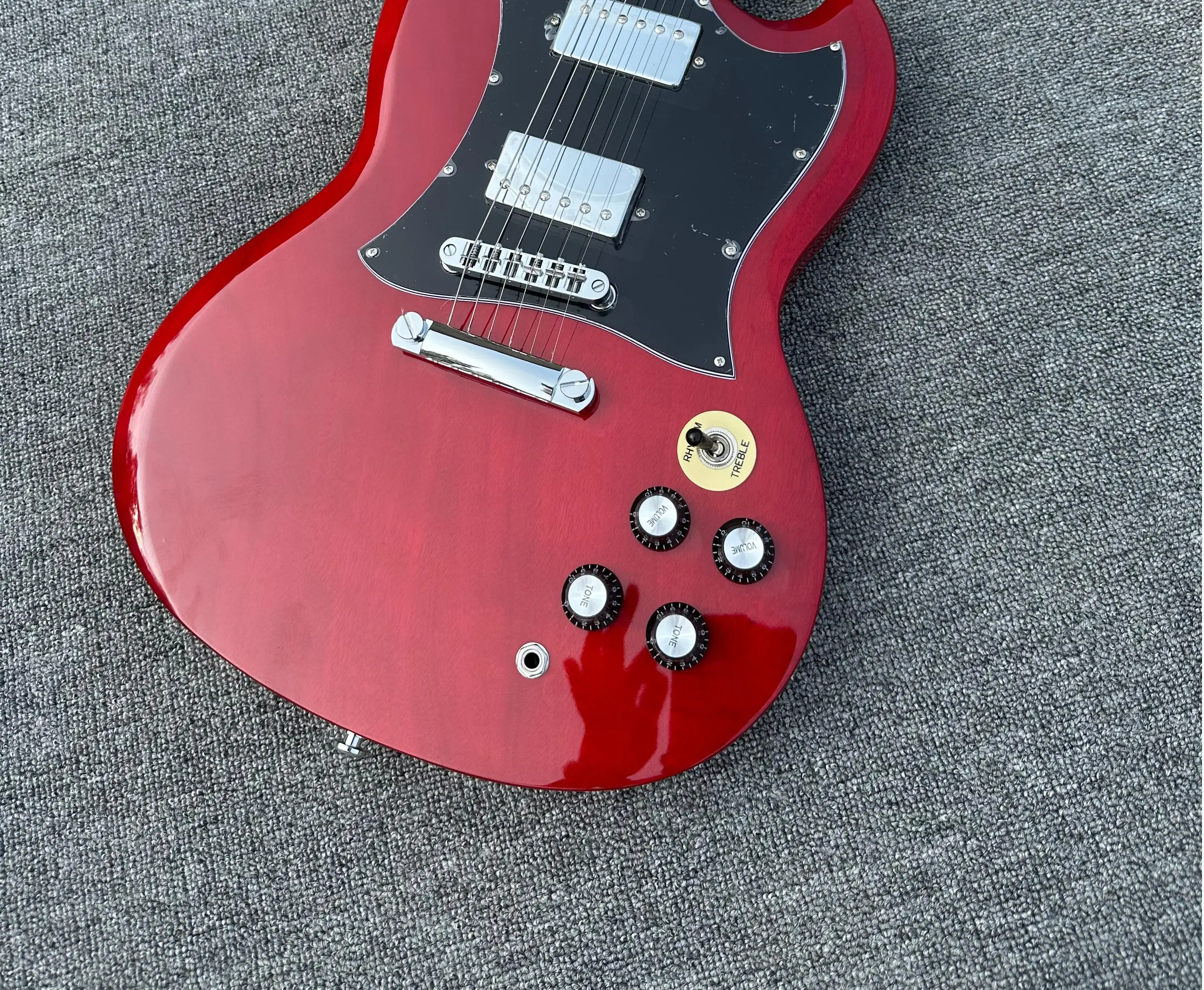 Standard electric guitar SG burgundy shiny flowerpot inlay in stock quick shipping